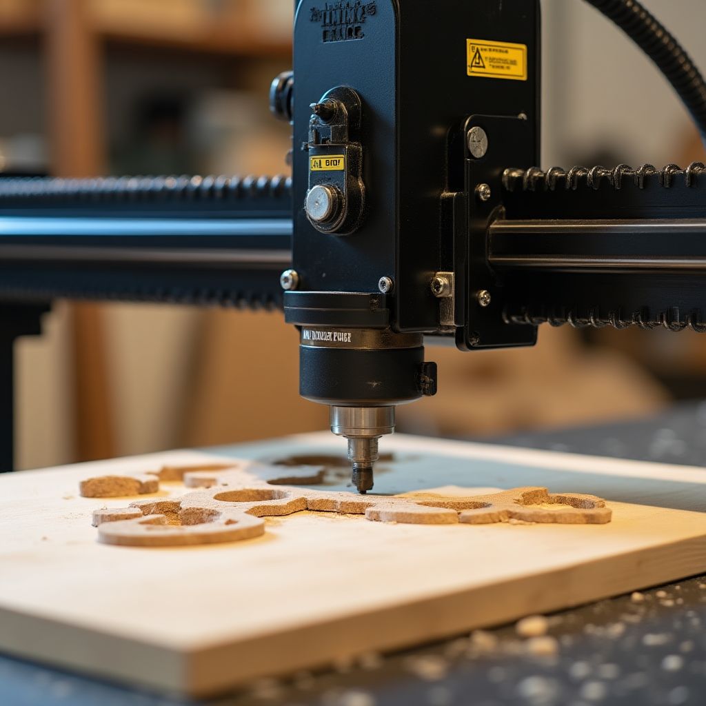 Moderne CNC-Fräse für komplexe Möbelteile in unserer Werkstatt